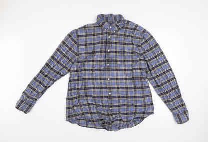 Charles Tyrwhitt Men's Blue Plaid Slim Fit XL Flannel Shirt