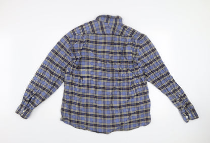 Charles Tyrwhitt Men's Blue Plaid Slim Fit XL Flannel Shirt