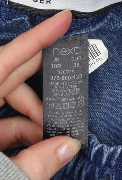Next Women Blue Denim Jogger Jeans Size 10 Regular Fit Elastic Waist