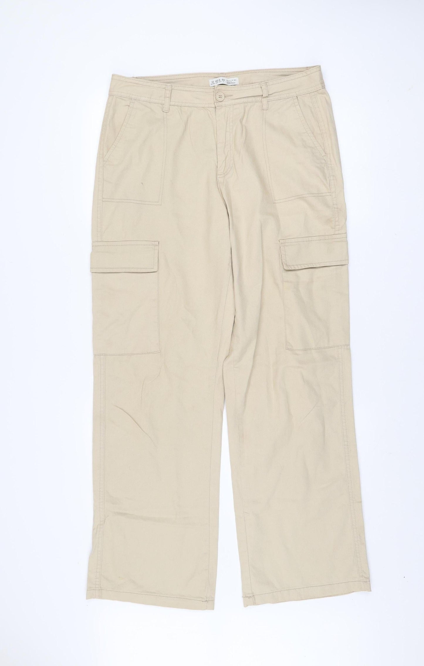 Denim Co Beige Cotton Cargo Trousers Women’s Size 12 Regular