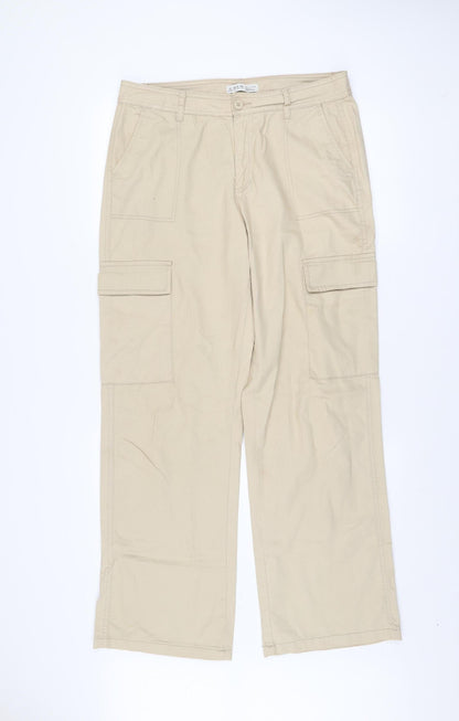 Denim Co Beige Cotton Cargo Trousers Women’s Size 12 Regular