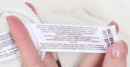 Primark Women Beige 'Have a Nice Day' V-Neck Sweatshirt Size L 14/16