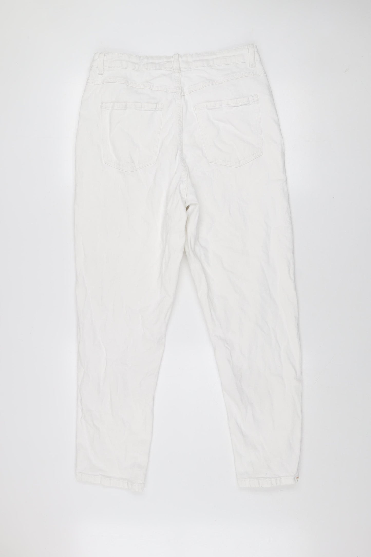 Primark Women’s White Straight Jeans Size 14 Regular Fit Denim