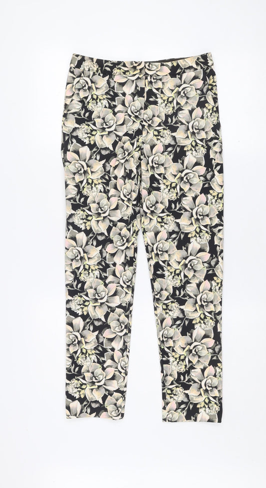 Topshop Women’s Multicoloured Floral Slim Trousers Size 8
