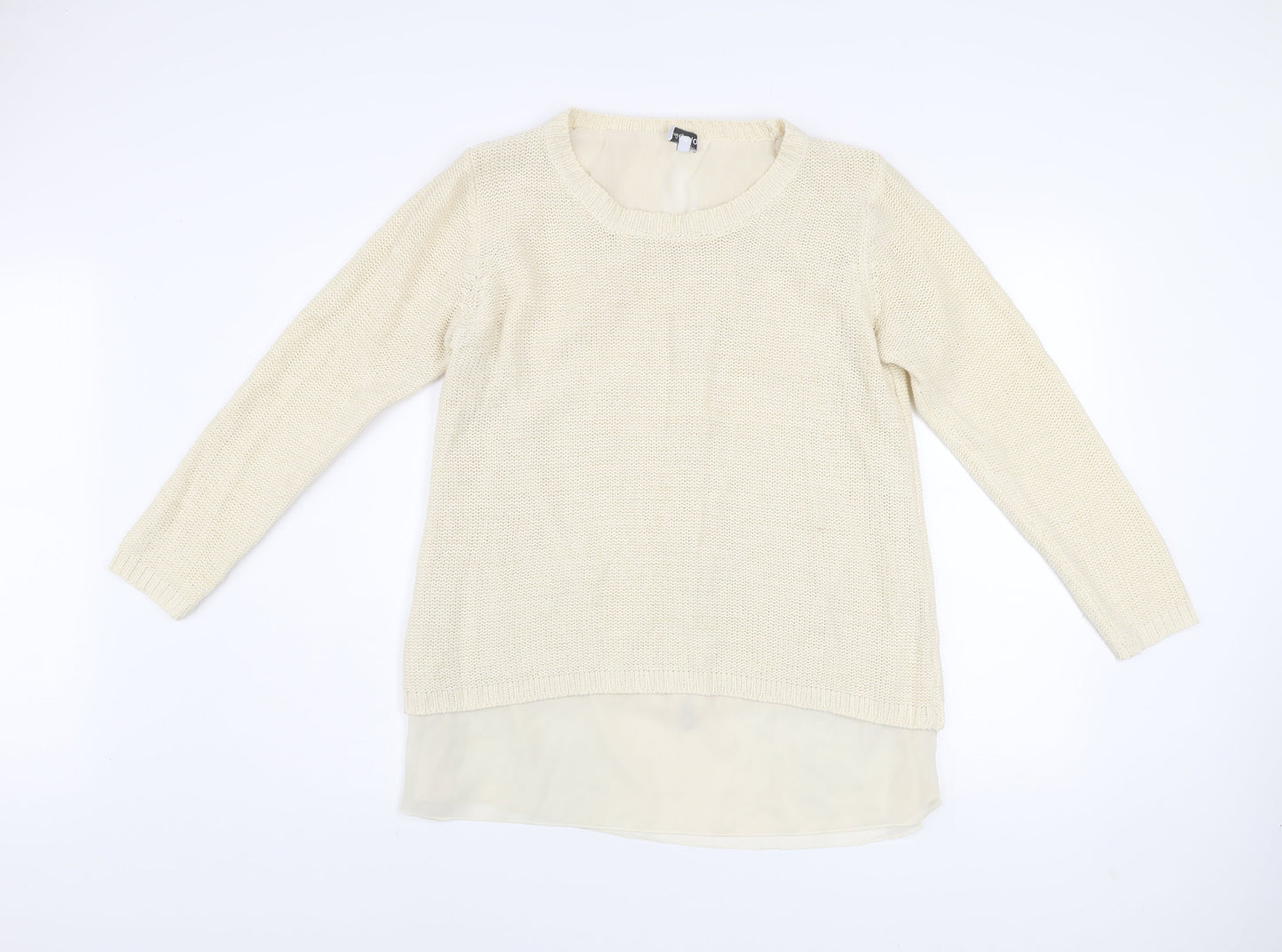 Womens UK Size M Bold Sugar Beige Pullover Jumper