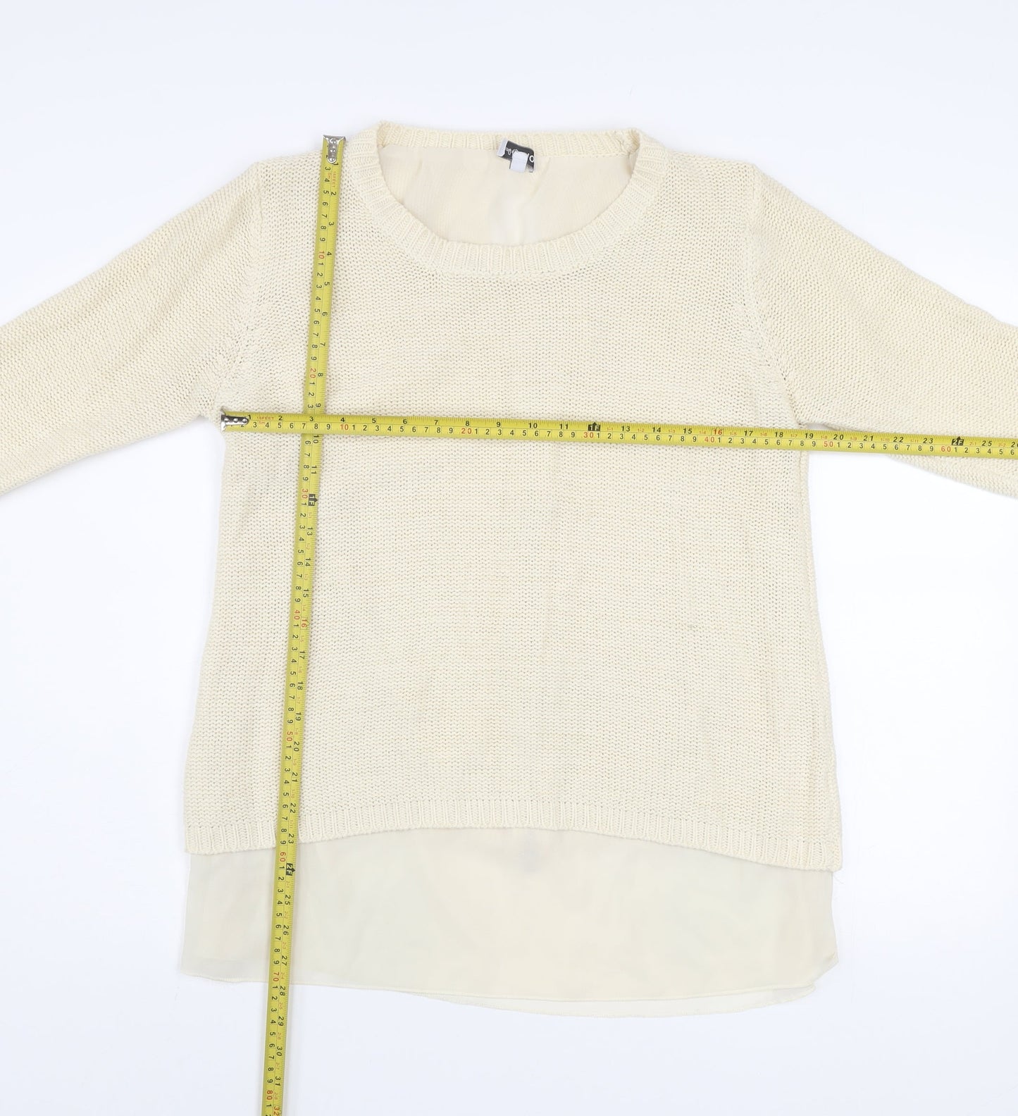 Womens UK Size M Bold Sugar Beige Pullover Jumper