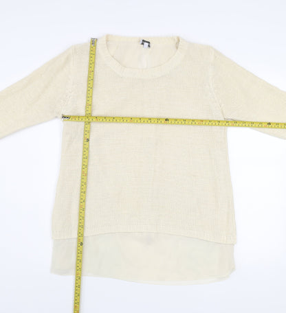 Womens UK Size M Bold Sugar Beige Pullover Jumper