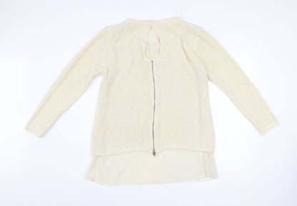 Womens UK Size M Bold Sugar Beige Pullover Jumper