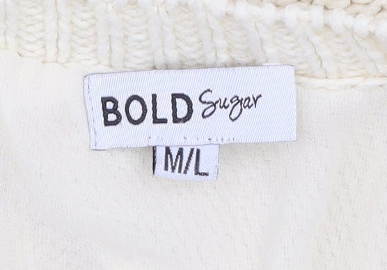 Womens UK Size M Bold Sugar Beige Pullover Jumper
