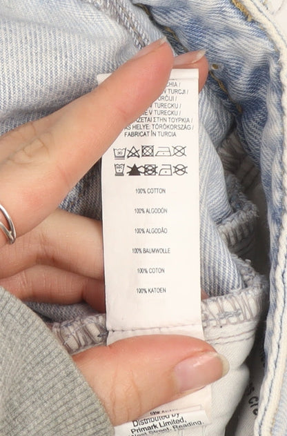 Primark Women’s Light Blue Distressed Boyfriend Jeans Size 10