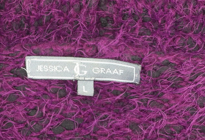 Womens UK Size L Jessica Graaf Purple Cardigan Jumper