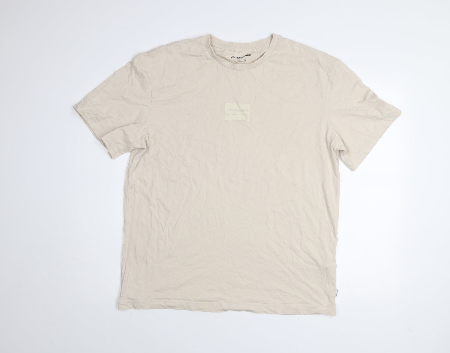 Mens UK Size XL JACK & JONES Beige  T-Shirt
