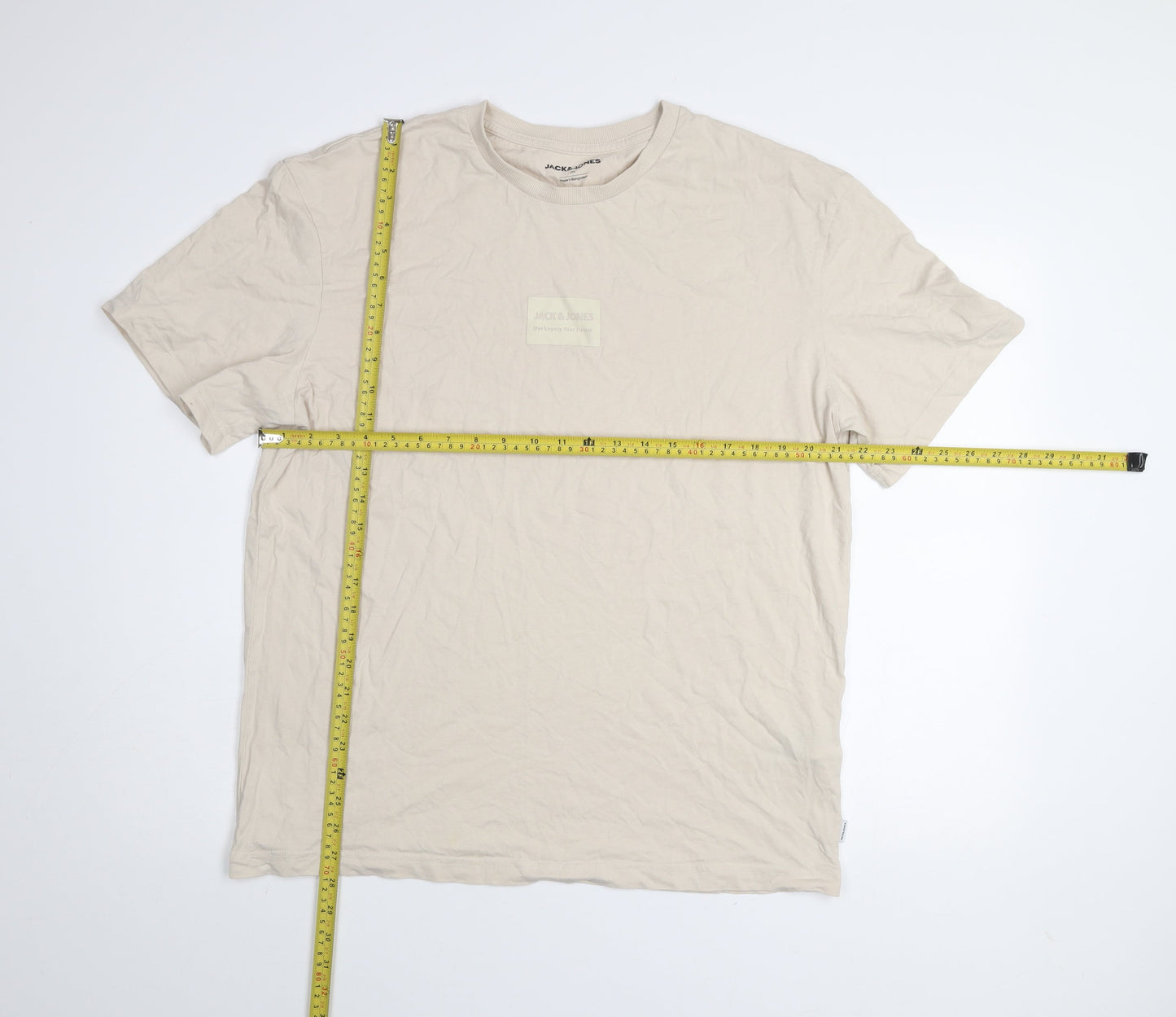 Mens UK Size XL JACK & JONES Beige  T-Shirt