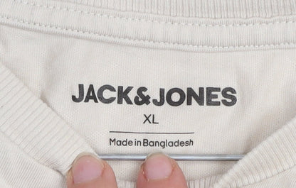 Mens UK Size XL JACK & JONES Beige  T-Shirt