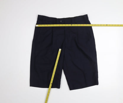 Tailored Image Men's Navy Blue 36R Pleated Chino Shorts Wool Blend