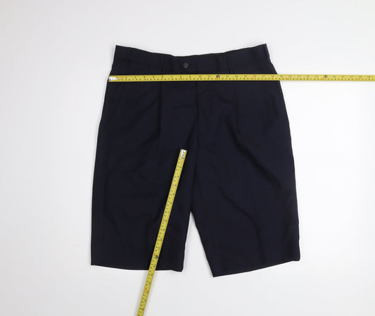 Tailored Image Men's Navy Blue 36R Pleated Chino Shorts Wool Blend