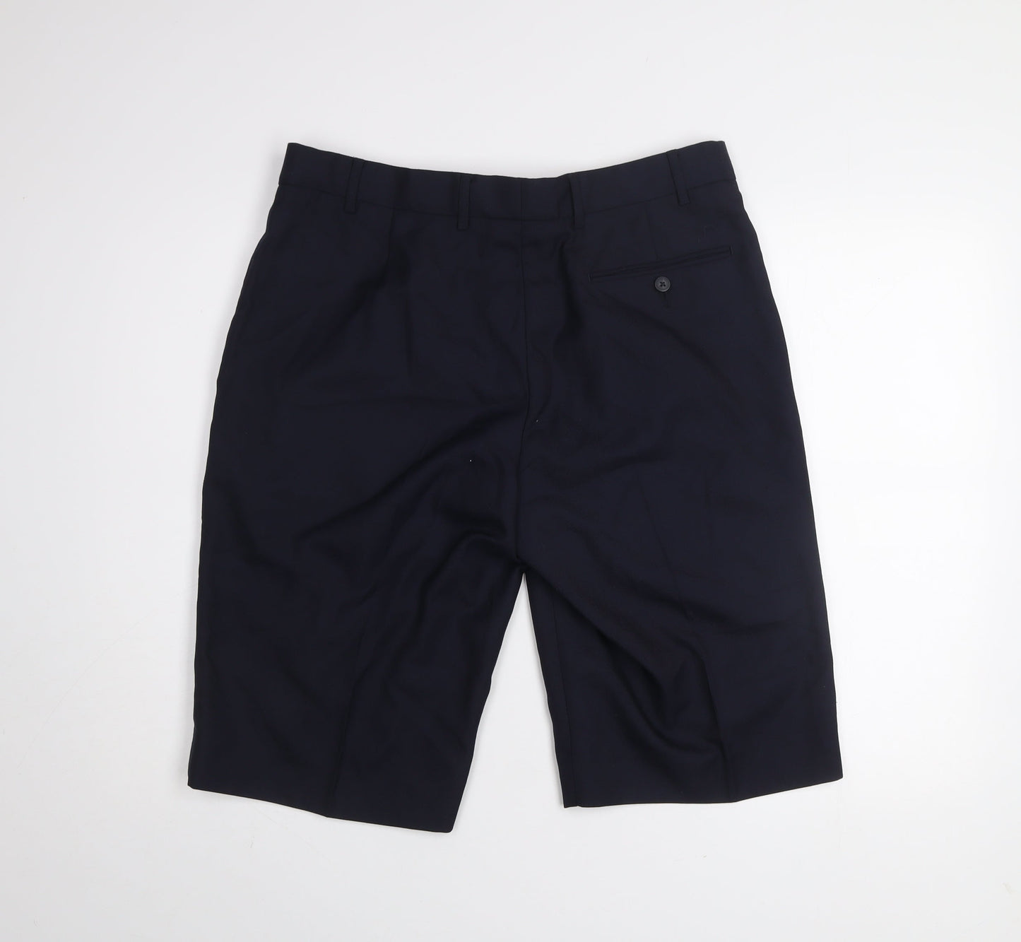 Tailored Image Men's Navy Blue 36R Pleated Chino Shorts Wool Blend