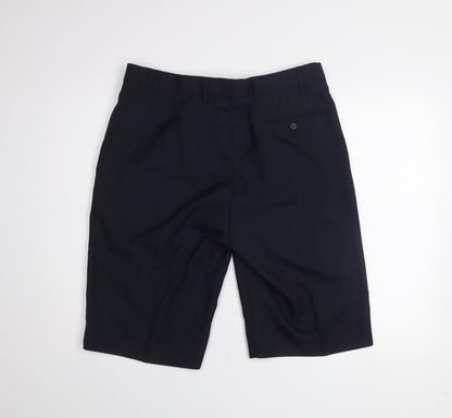 Tailored Image Men's Navy Blue 36R Pleated Chino Shorts Wool Blend