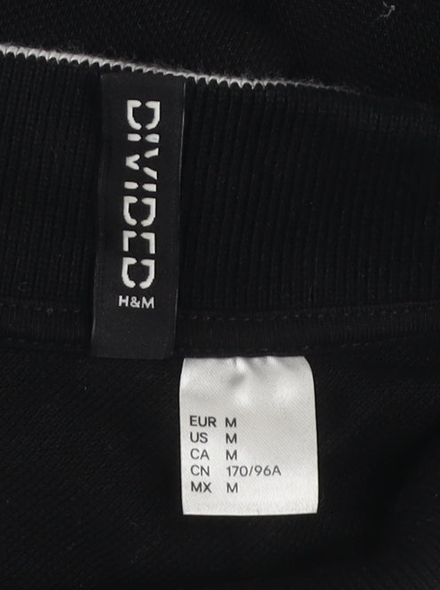 Womens UK Size 12 H&M Black Cropped Polo