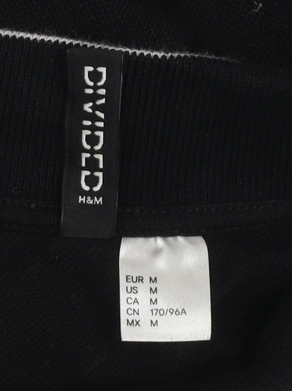 Womens UK Size 12 H&M Black Cropped Polo