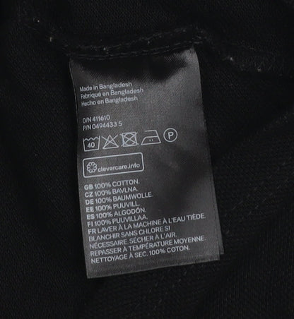 Womens UK Size 12 H&M Black Cropped Polo