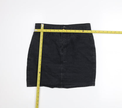 Forever 21 Women's Black Denim Short Pencil Skirt Size S