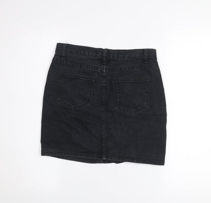Forever 21 Women's Black Denim Short Pencil Skirt Size S