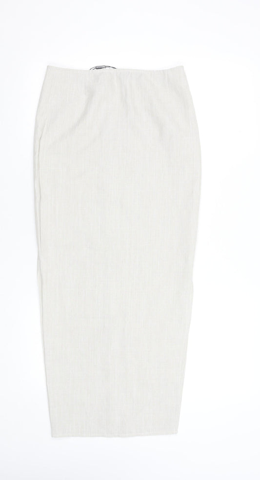 PrettyLittleThing Women's Beige Size 6 Pencil Midi Skirt
