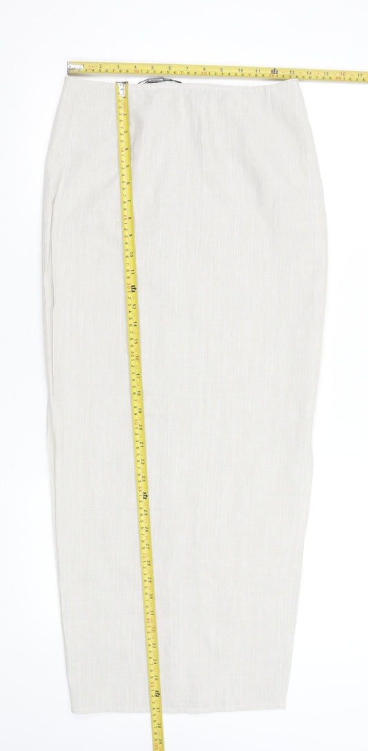 PrettyLittleThing Women's Beige Size 6 Pencil Midi Skirt