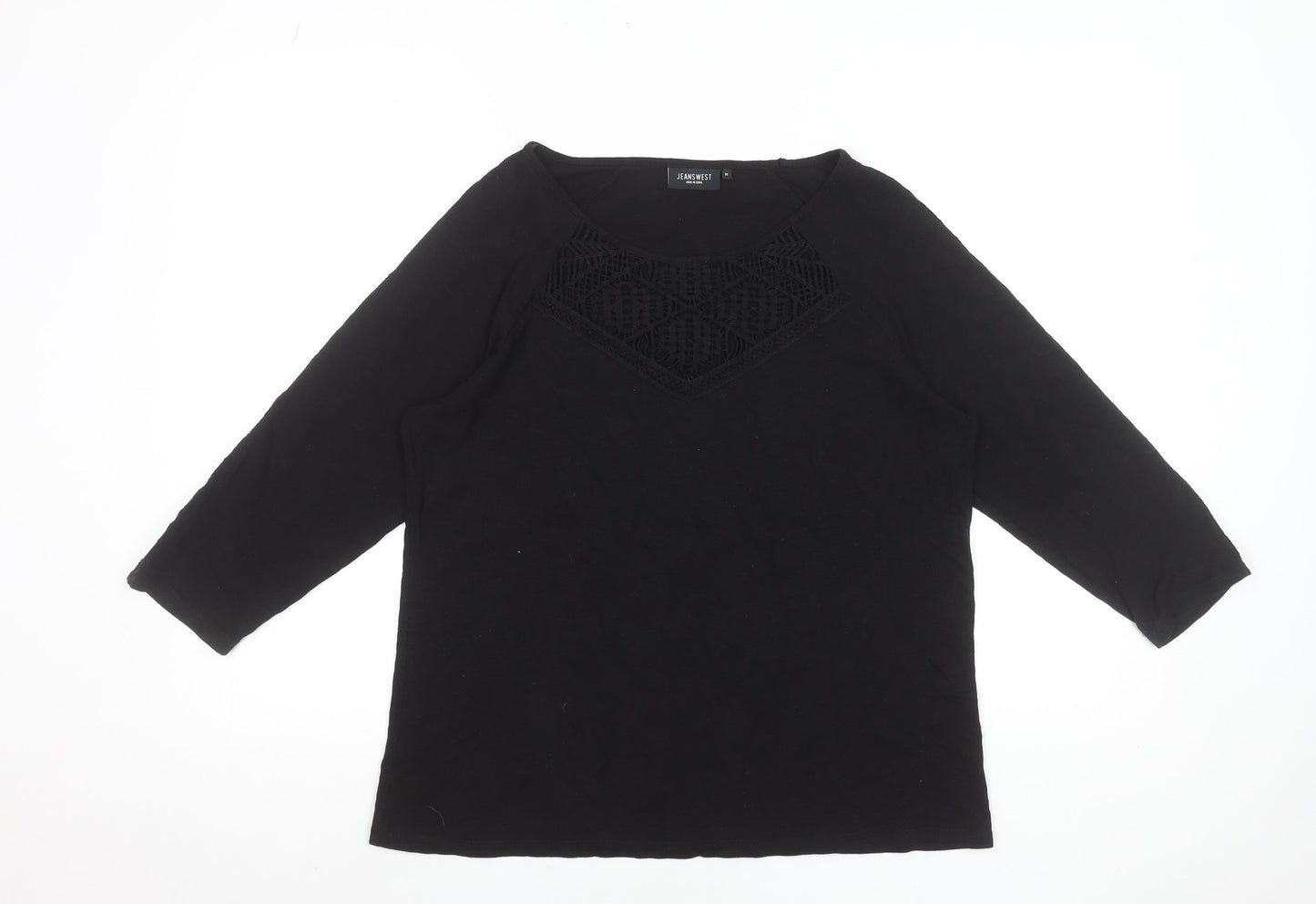 Womens UK Size M Jeanswest Black Tunic Blouse