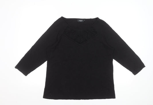 Womens UK Size M Jeanswest Black Tunic Blouse