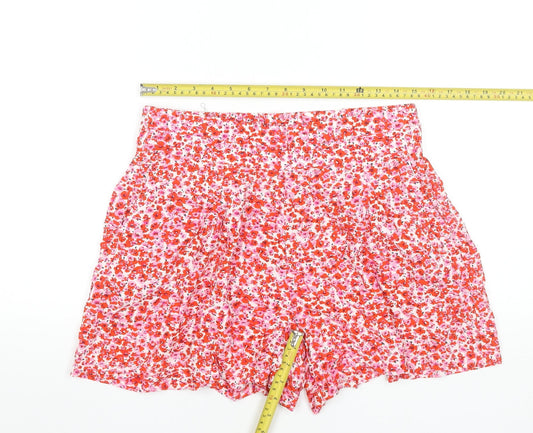 Marks and Spencer Womens Multicoloured Floral Viscose Culotte Shorts Size 12
