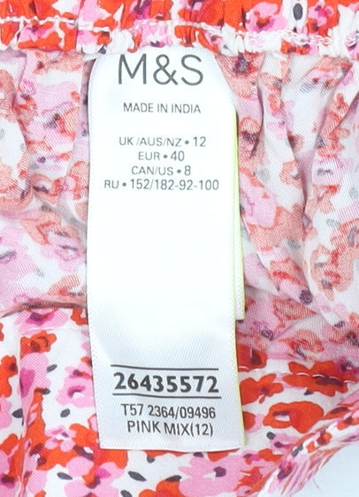 Marks and Spencer Womens Multicoloured Floral Viscose Culotte Shorts Size 12
