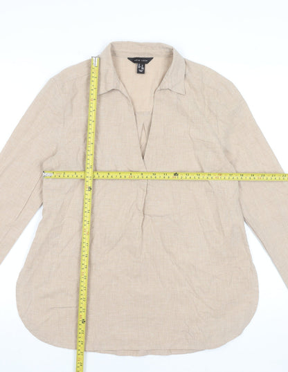 Womens UK Size 8 New Look Beige Tunic Blouse