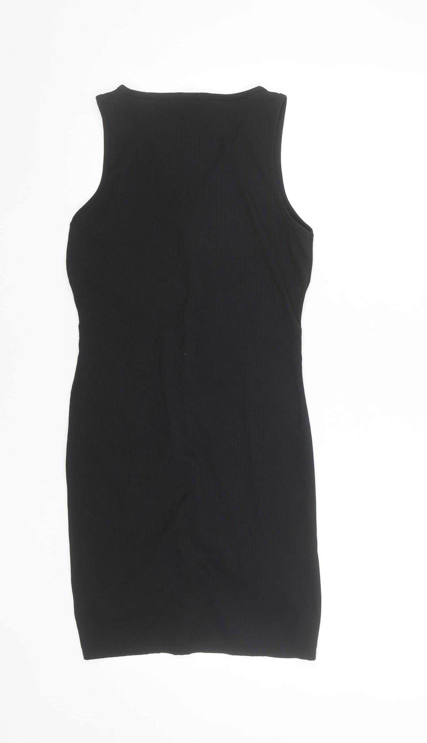 PrettyLittleThing Women’s Black Size 10 Ruched Bodycon Sleeveless Mini Dress