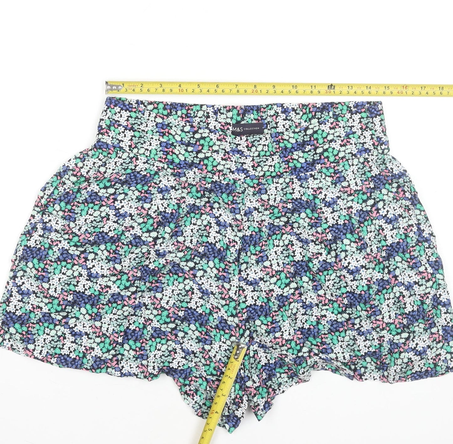 Marks and Spencer Womens Multicoloured Floral Culotte Shorts Size 12