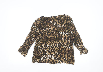Womens UK Size 12 Marks and Spencer Brown Tunic Blouse