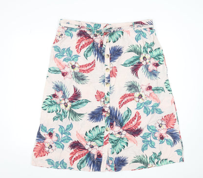 Principles Women’s Multicoloured Floral A-Line Cotton Skirt Size 18