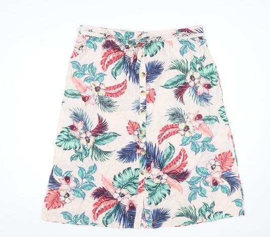 Principles Women’s Multicoloured Floral A-Line Cotton Skirt Size 18