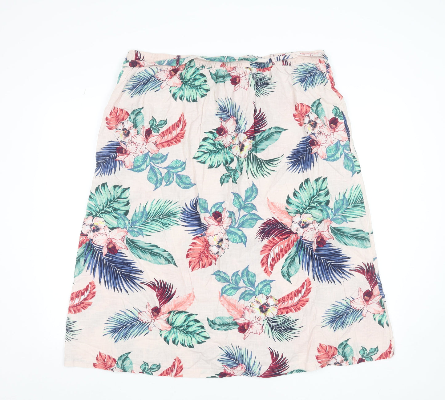 Principles Women’s Multicoloured Floral A-Line Cotton Skirt Size 18