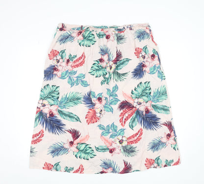 Principles Women’s Multicoloured Floral A-Line Cotton Skirt Size 18