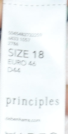 Principles Women’s Multicoloured Floral A-Line Cotton Skirt Size 18