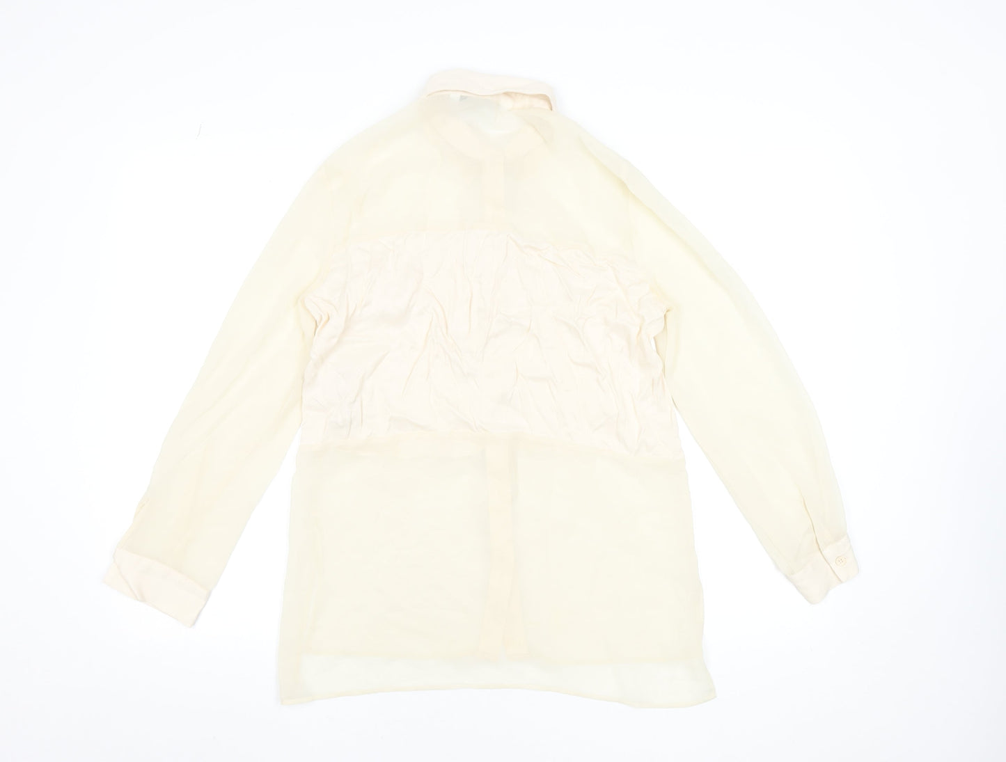 Womens UK Size XS Zara Beige Basic Blouse