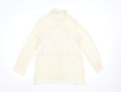 Womens UK Size XS Zara Beige Basic Blouse