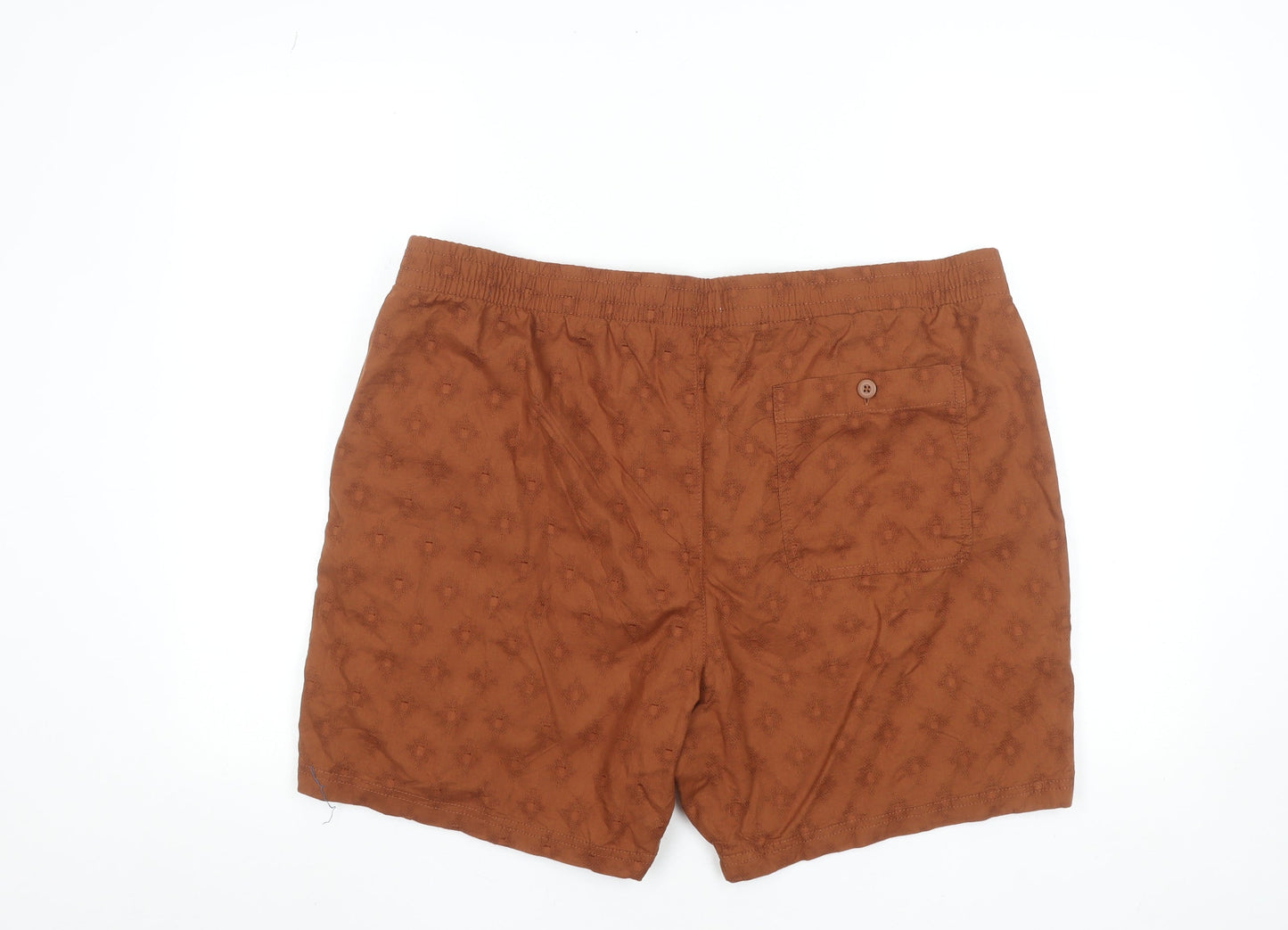 Marks and Spencer Men's Brown Chino Shorts 2XL Elastic Waist Cotton