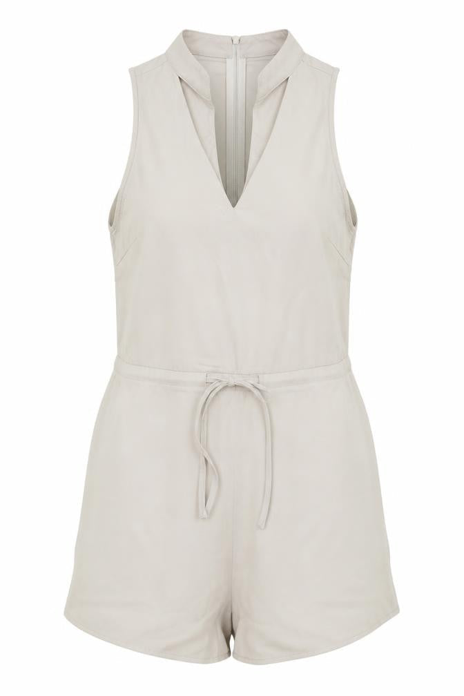 Womens UK Size 10 Misspap One-Piece Beige Playsuit