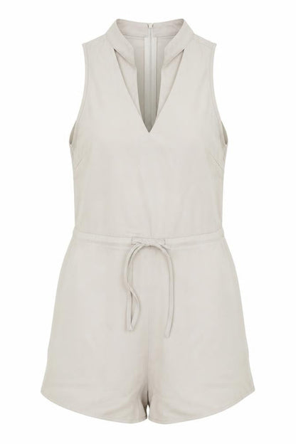Womens UK Size 10 Misspap One-Piece Beige Playsuit