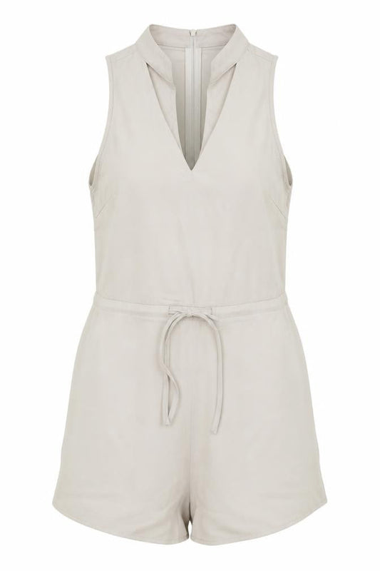 Womens UK Size 10 Misspap One-Piece Beige Playsuit
