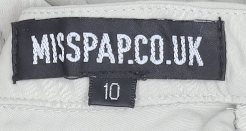 MissPap Women Beige Sleeveless Playsuit Size 10 Polyester Zip Back