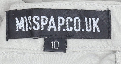 MissPap Women Beige Sleeveless Playsuit Size 10 Polyester Zip Back